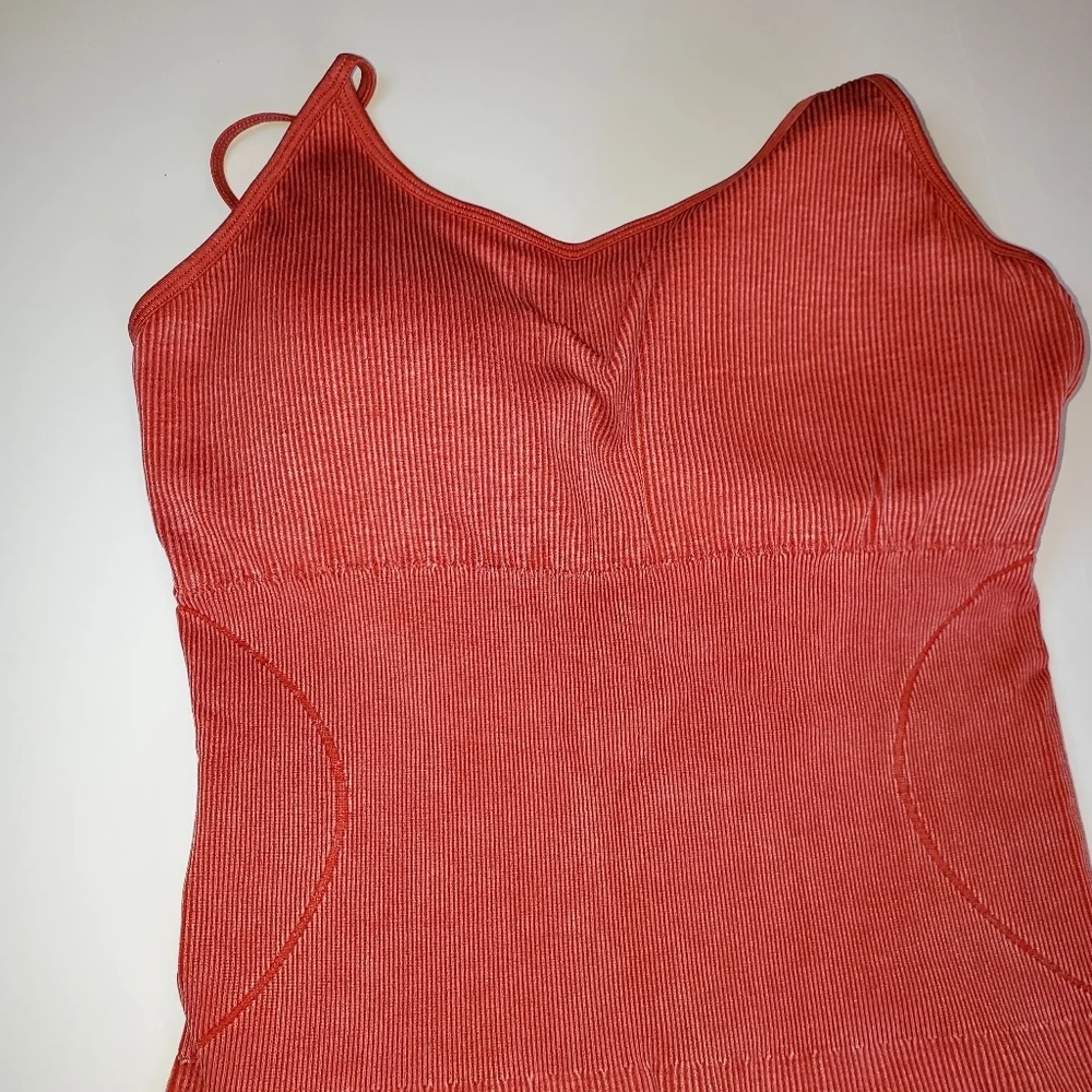NWT PrettyLittleThing Red Acid Wash Seamless Gym Unitard Sz XXL